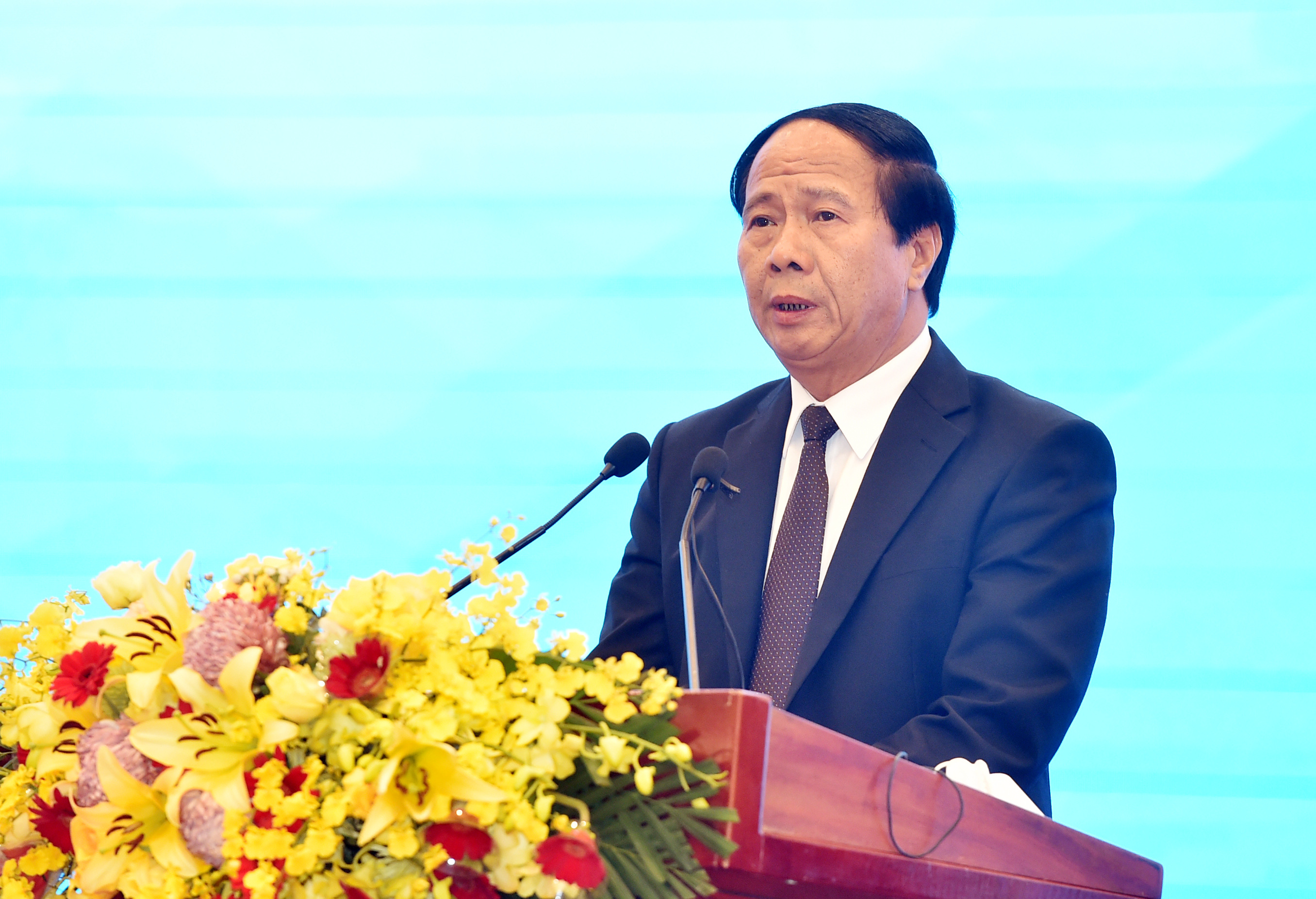 Phó thủ tướng Lê Văn Thành tại hội nghị tổng kết ngành công thương ngày 9/1. Ảnh: VGP