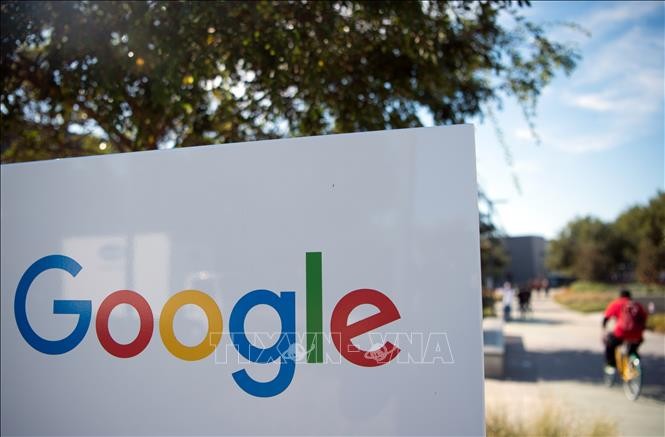 Biểu tượng Google tại trụ sở ở Menlo Park, California, Mỹ. Ảnh: AFP/TTXVN