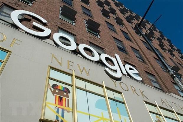 Biểu tượng của Google tại tòa nhà ở New York, Mỹ. Ảnh: AFP/TTXVN
