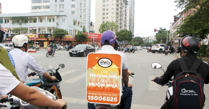 Tới đây, mô hình quảng cáo driVadz sẽ được thực hiện trên xe máy – phương tiện giao thông phổ biến nhất ở Việt Nam. 
