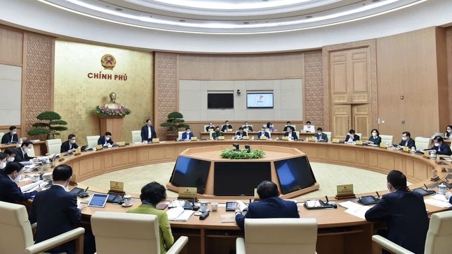 Thủ tướng Phạm Minh Chính chủ trì phiên họp Chính phủ thường kỳ tháng 11/2021 - Ảnh: VGP